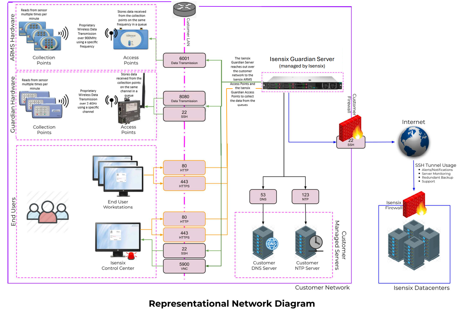 Representational Network Diagram for Guardian Servers